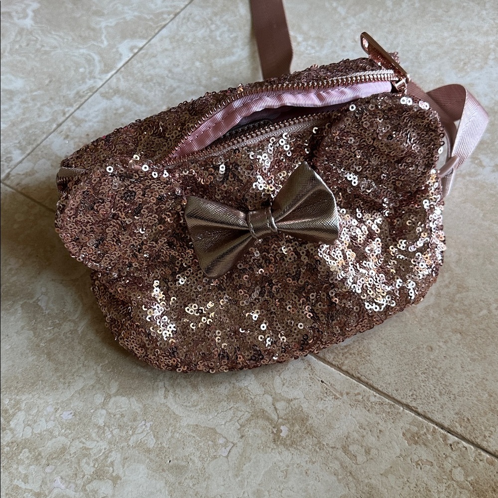 Disney Loungefly Sequin Bow Accent Bag - Brown - Picture 3 of 9